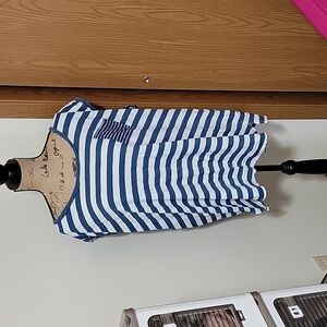 3x old navy white and blue stripes tank top.